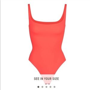 SKIMS Fits Everybody Neon Coral Bodysuit